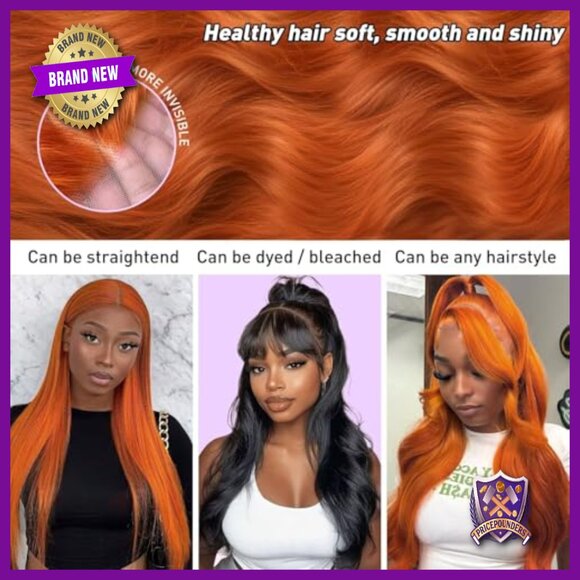 30 Inch Human Hair Lace Front Wig 200% Density Body Wave Glueless main image 6